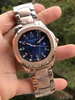 Perfect Replica Patek Philippe Aquanaut 42mm Rose Gold Case Oyster Band Watch